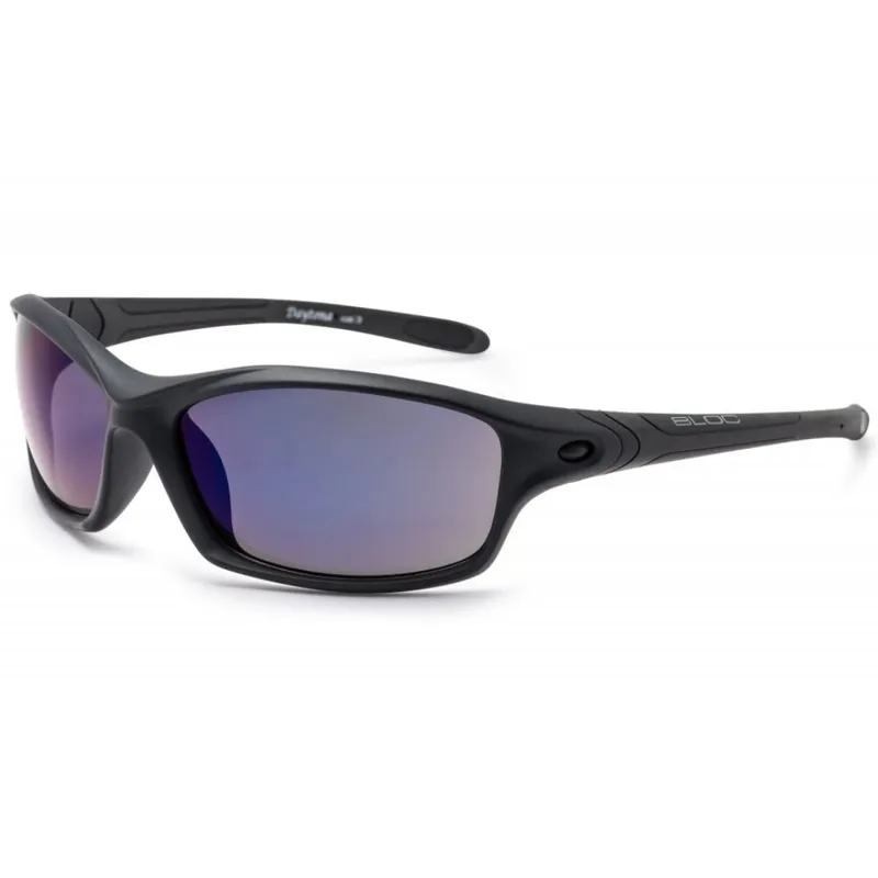 Bloc Daytona Sports Sunglasses - Matt Black with Blue Mirror Lens